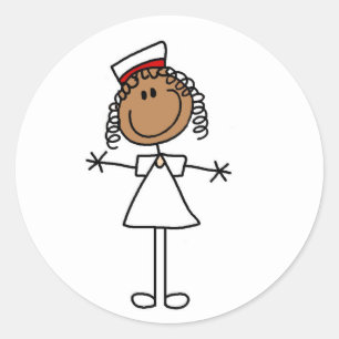 African American Stick Figure Tshirts and Gifts Classic Round Sticker