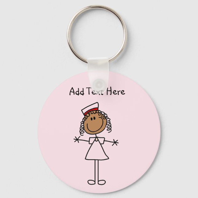 African American Stick Figure Tshirts and Gifts Key Ring (Front)