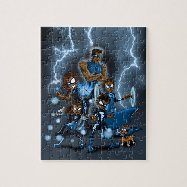 African American Superhero Family Jigsaw Puzzle (Vertical)