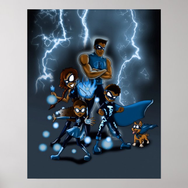 African American Superhero Family Poster (Front)