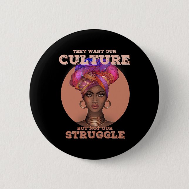 African American T For Women Black History Culture 6 Cm Round Badge (Front)