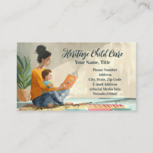 African American Teacher Babysitter Childcare Business Card