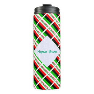 African American Tiled Flag Thermal Tumbler