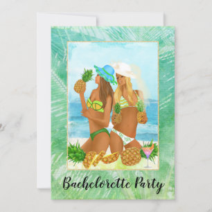 African American Tropical Bachelorette Party Invit Invitation