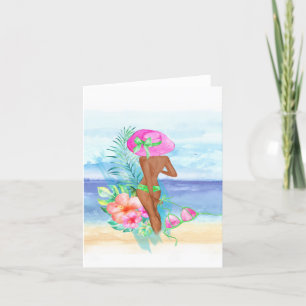 African American Tropical Beach All Occasion Card
