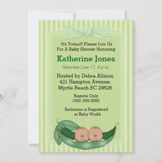 African American Twin Boy Baby Shower Invites