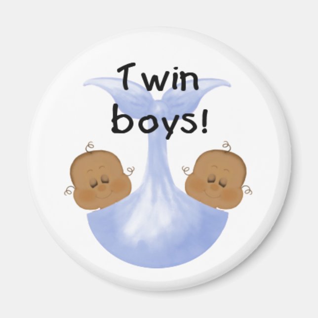African American Twin Boys Magnet (Front)