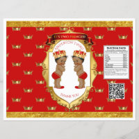 African American Twin Boys Red Gold Chip Bag