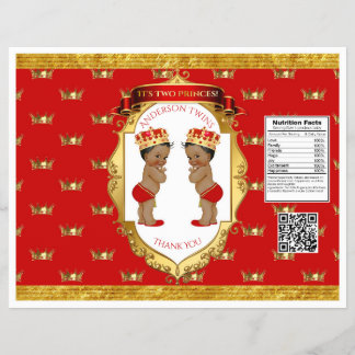 African American Twin Boys Red Gold Chip Bag Flyer