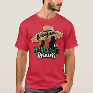 African American Vegan PlantBased Princess Black V T-Shirt