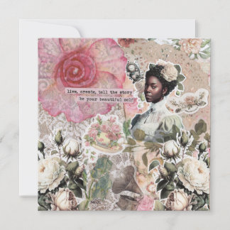 African American Victorian Flat Greeting Card