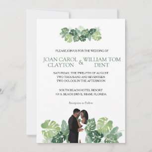 African American Wedding Invitation   Tropical