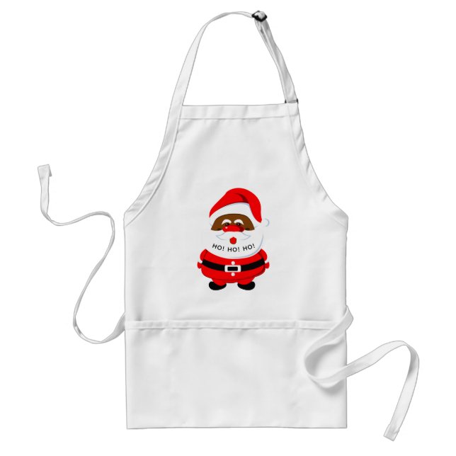 African-American whimsical Santa Claus Christmas Standard Apron (Front)