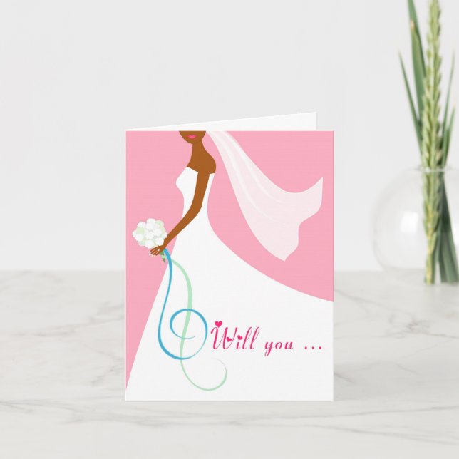 African American Will You be my Bridesmaid Card (Front)
