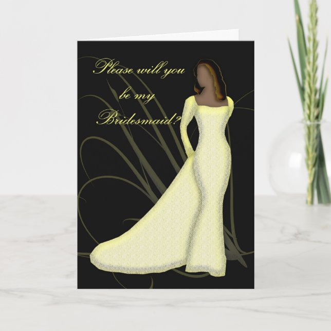 African American Will you be my bridesmaid Lemmon Invitation (Front)