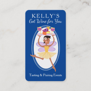 African American wine tasting fairy catering Business Card