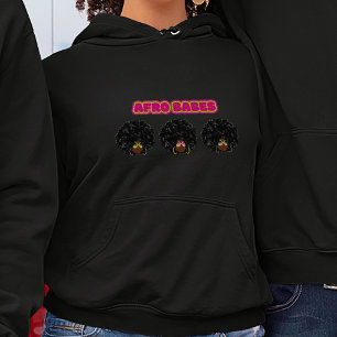 African American Woman - Afro Babes, Black Hoodie