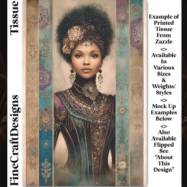 African American Woman, Baroque DY2L Decoupage Tissue Paper (Creator Uploaded)