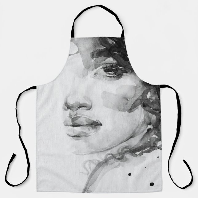 african american woman. beauty fashion illustratio apron (Front)