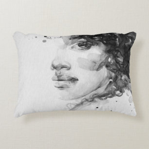 african american woman. beauty fashion illustratio decorative cushion
