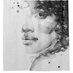 african american woman. beauty fashion illustratio shower curtain
