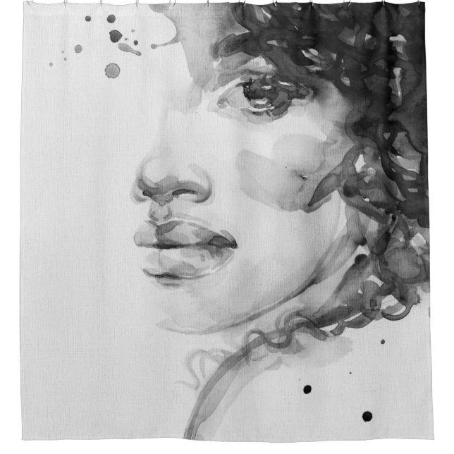 african american woman. beauty fashion illustratio shower curtain (Front)
