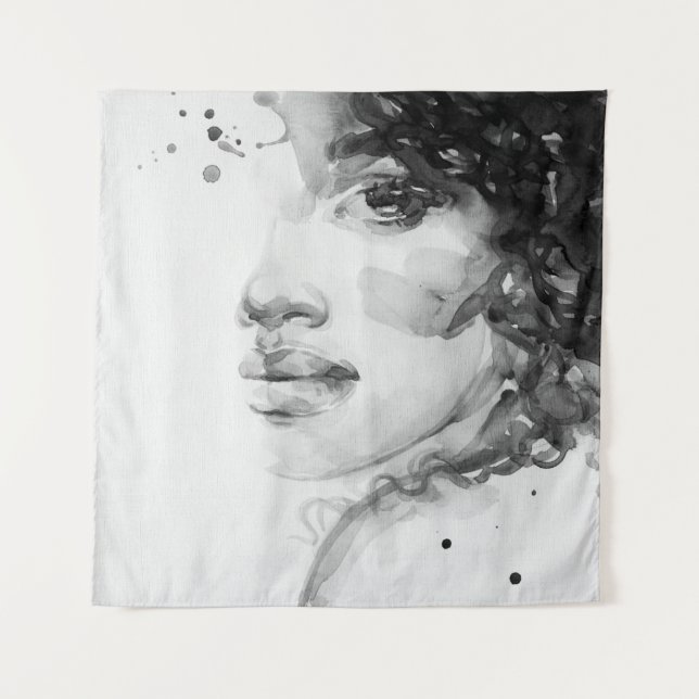 african american woman. beauty fashion illustratio tapestry (Front)