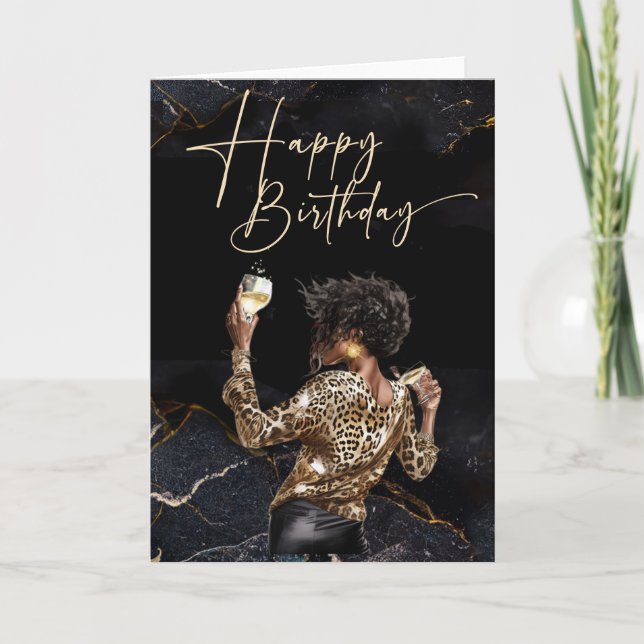 African American Woman Birthday Cards (Front)