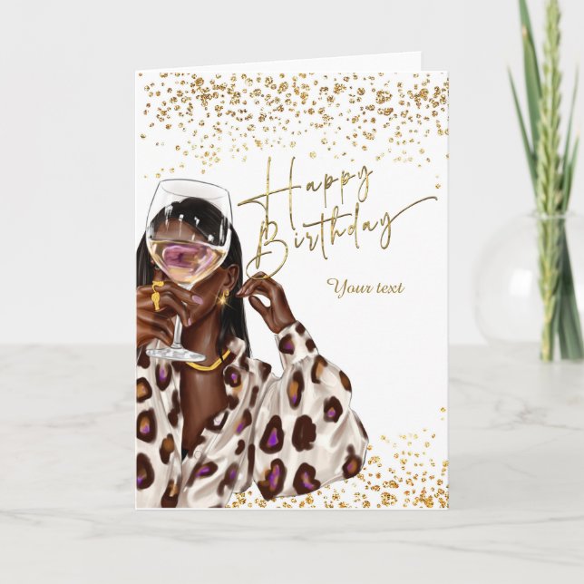 African American Woman Birthday Cards (Front)