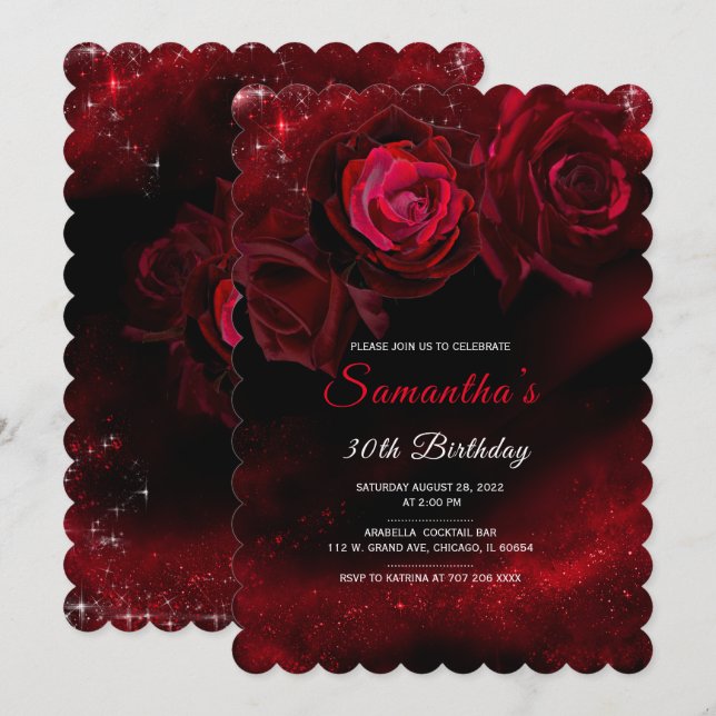 African American Woman Birthday Invitations (Front/Back)
