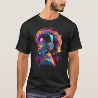 African American Woman Black Girl Music Graffiti A T-Shirt