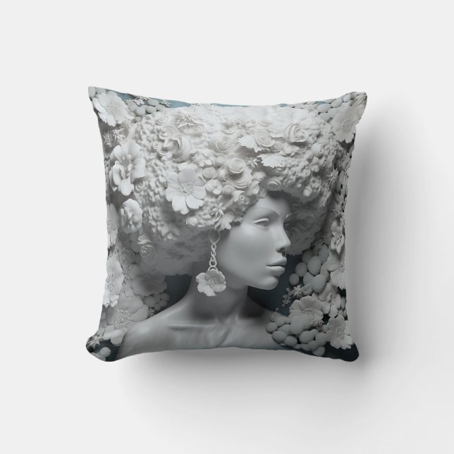 African American Woman Black Queen Melanin Poppin  Cushion (Front)