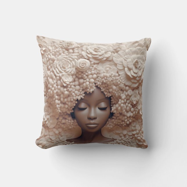 African American Woman Black Queen Melanin Poppin  Cushion (Front)