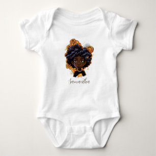 African American Woman - Brown Swirls Baby Bodysuit