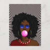 African American Woman Bubble gum Pop art 