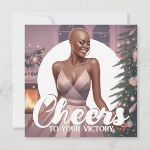 African American Woman Cancer Survivor's Joyful Holiday Card