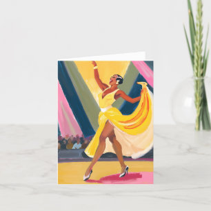 African American Woman Celebrating Card
