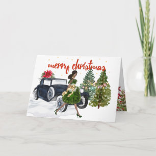African American Woman Christmas Card
