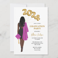 African American Woman Class 2024 Graduation