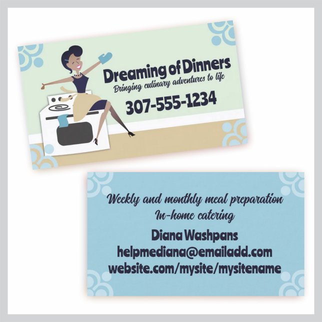 African American woman cooking class baking chef Business Card (Creator Uploaded)