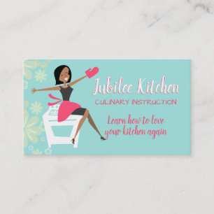 African American woman cooking class personal chef Business Card