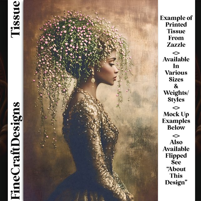 African American Woman, Floral DW7R Decoupag Tissue Paper (Creator Uploaded)