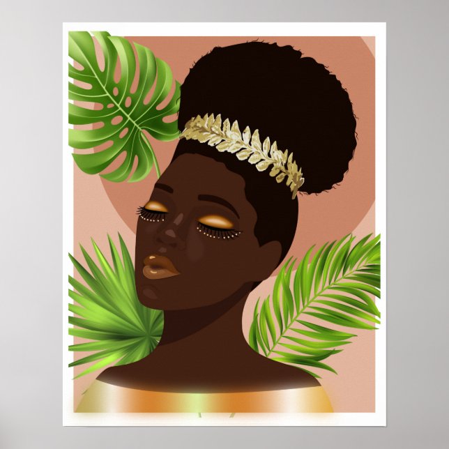 African American Woman Gold illustration Poster (Front)