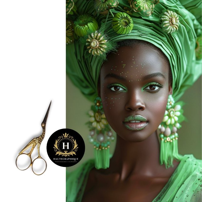  African American Woman Green Glamour Decoupage  Tissue Paper (Creator Uploaded)