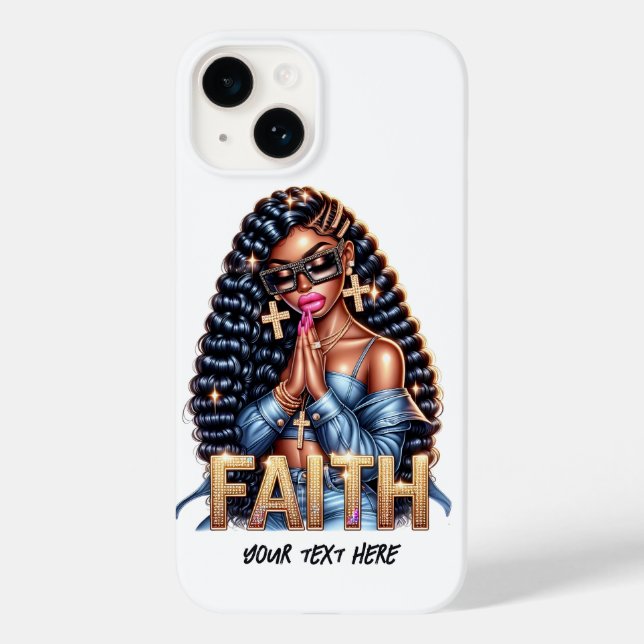 African American Woman in Prayer Christian Case-Mate iPhone Case (Back)