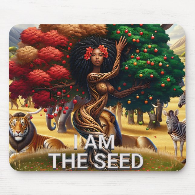 African American Woman inspirational Quote office Mouse Mat (Front)