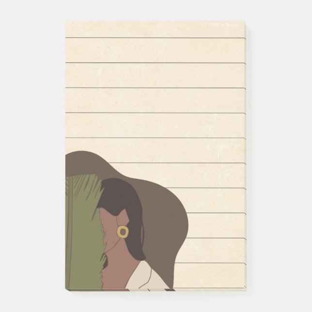 African American Woman Lifestyle Lined Sticky Post-it Notes (Front)