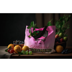 African American Woman Merry Christmas Tote