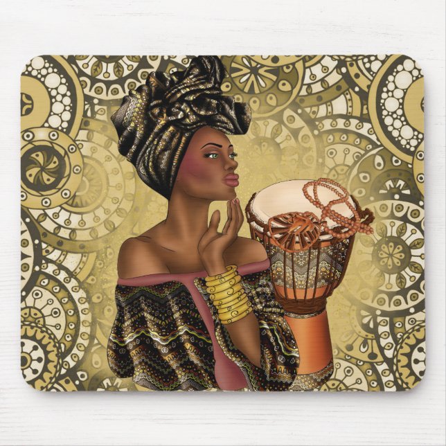 African American Woman Mouse pad (Front)