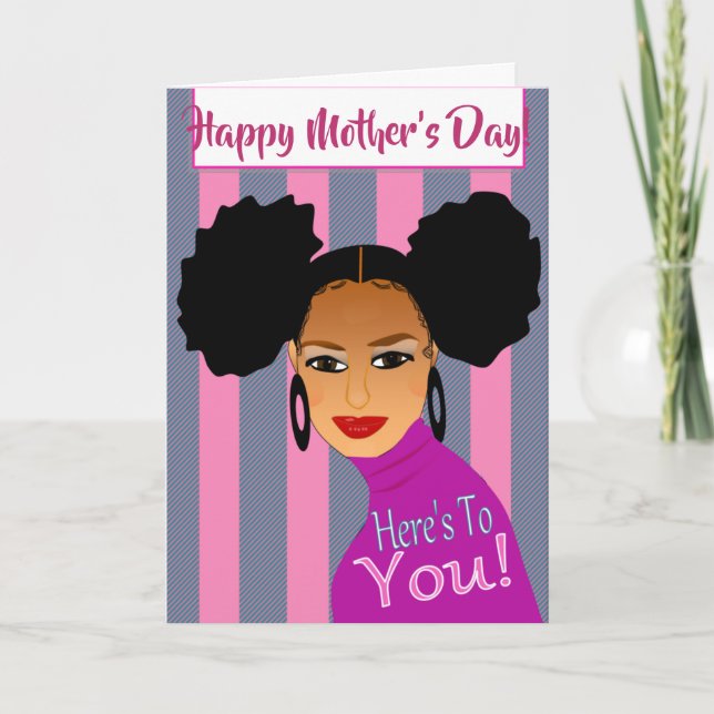 African American Woman Mum Mother's Day Card (Front)